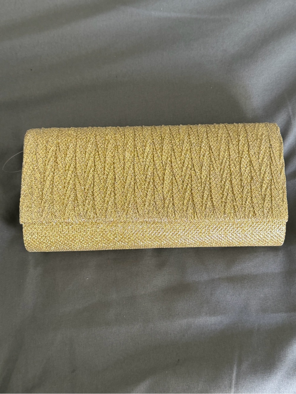 Gold Metallic Textured Evening Clutch